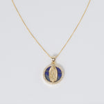 Lapis Virgin Mary Necklace